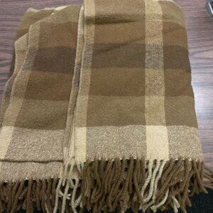 Tex/Alpa Alapaca Throw/Blanket - Multicolor Brown Plaid - 61 x 68 - NEW